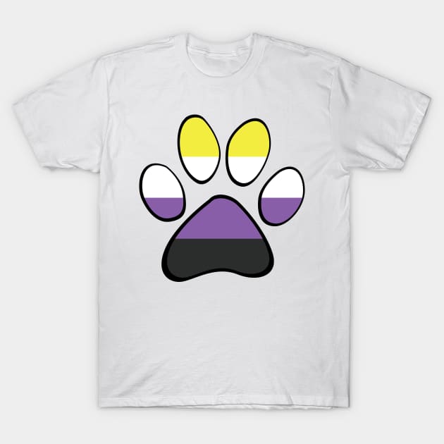 Non-Binary Pride Paw T-Shirt by HyperOtterDesigns